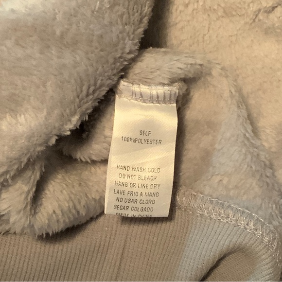 Velour Pullover Kangaroo Pocket Oversized Sweatshirt Hoodie Dove Gray NWT - Picture 15 of 16